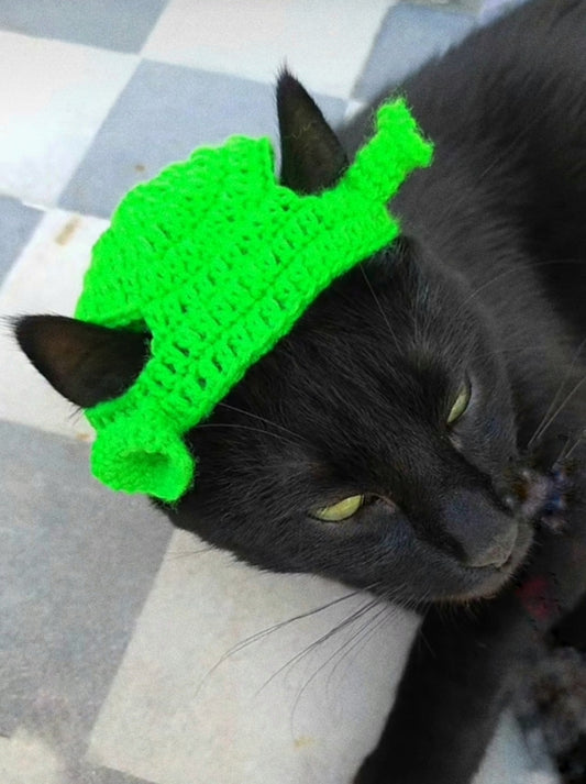 Accessoire Shrek crocheté main pour chat