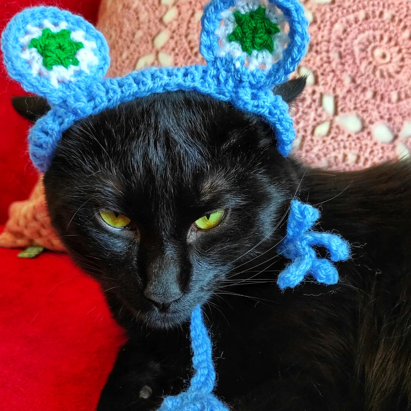 Chapeau au crochet chat