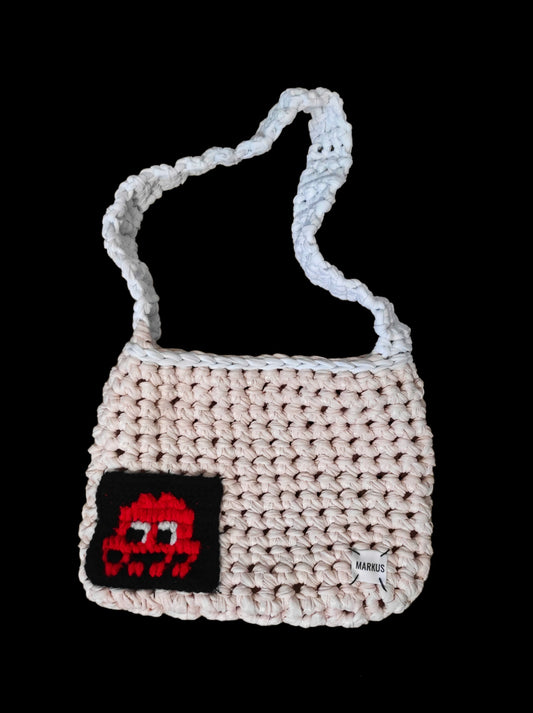 Invader Bag - Sac bandoulière crochet en fils t-shirt recyclés