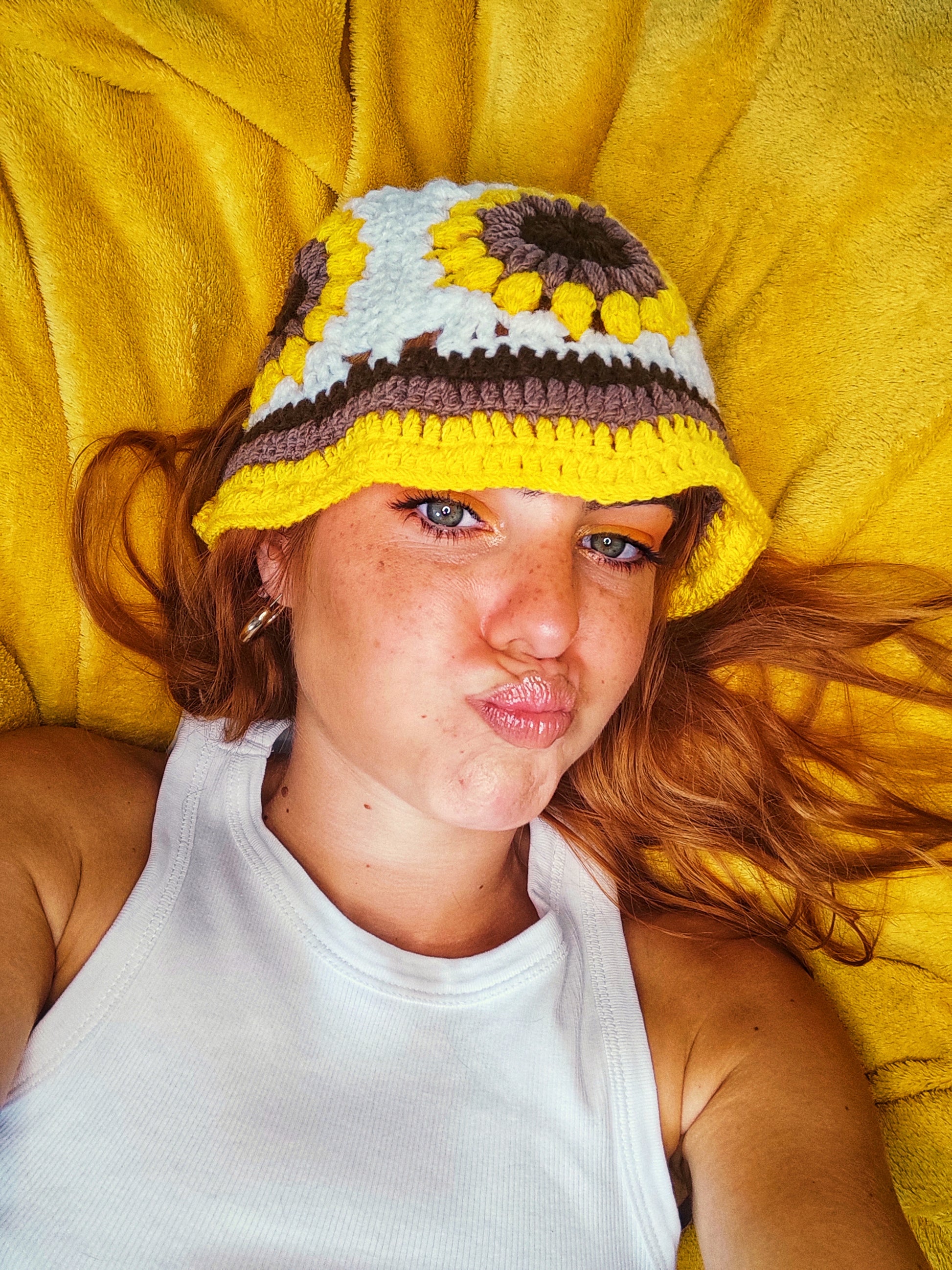 Tournesol Granny - Bob au crochet femme fait main